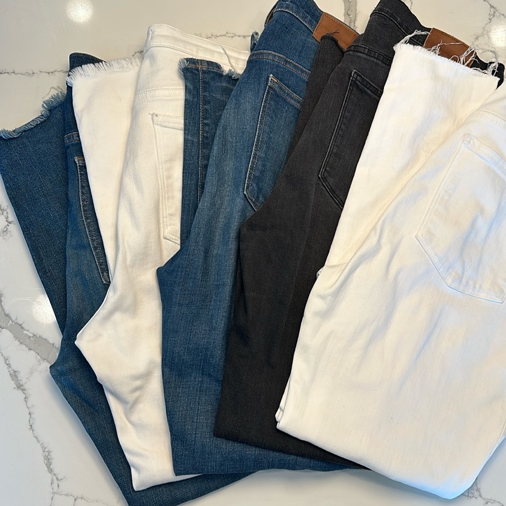 5 pairs of Madewell skinny jeans size 31 & white jeans in 32